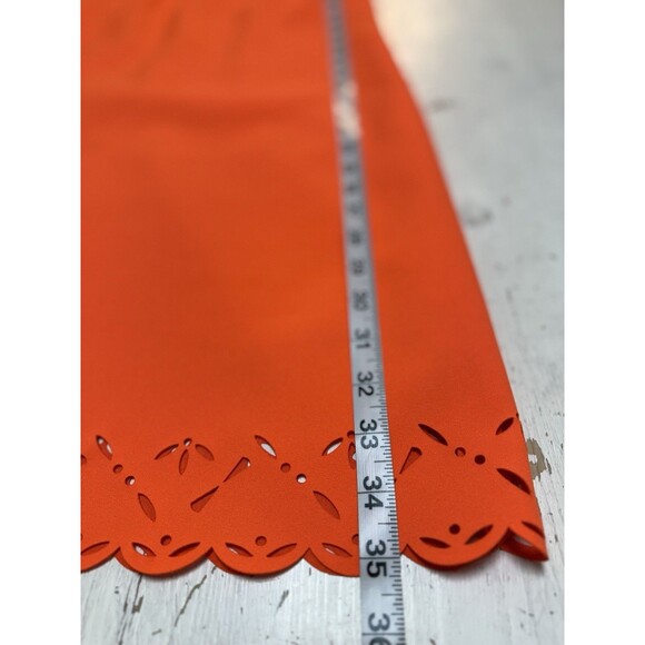 J. Crew Shift Dress 00 Orange Neon Scalloped Laser Cut - Picture 11 of 13